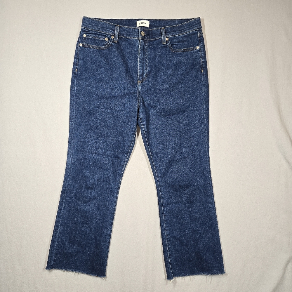 Pistola Lennon High Waist Crop Bootcut Jeans Raw Hem Size 32 (35x26.5)